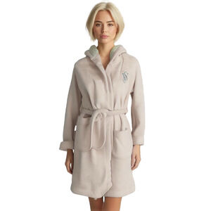 Victoria's Secret Women's XS Pink ANGEL Sherpa Plush Cozy Loungewear Short Robe